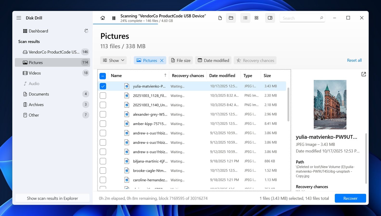 Use the checkboxes