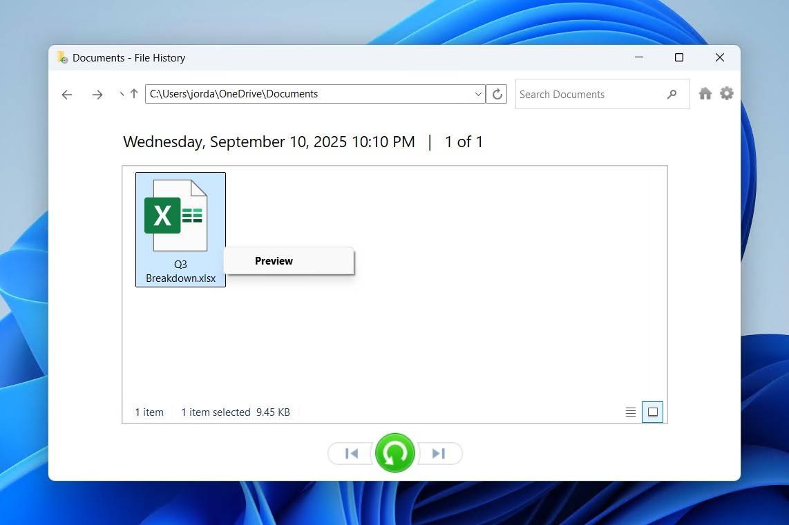Selecting the Excel file.