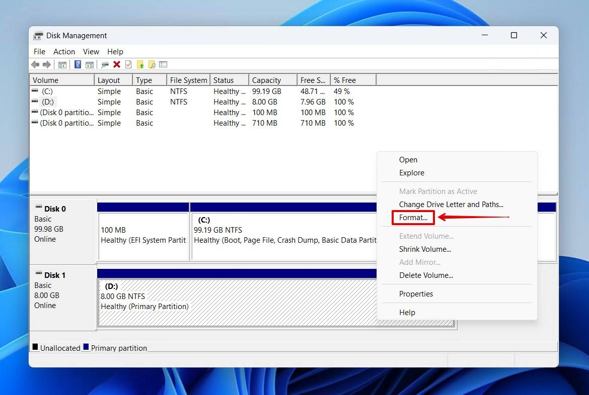 Formatting the SD card.
