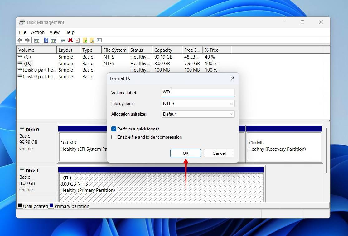 Format settings.