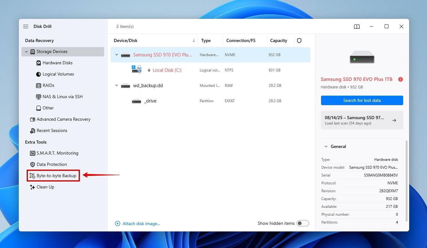 Backup feature.