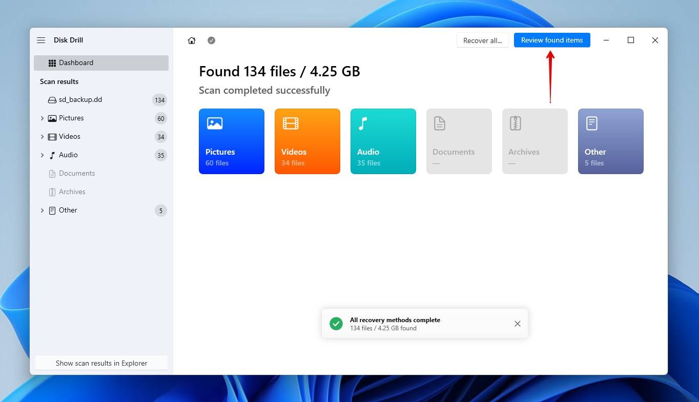 Reviewing lost or deleted SD card data.