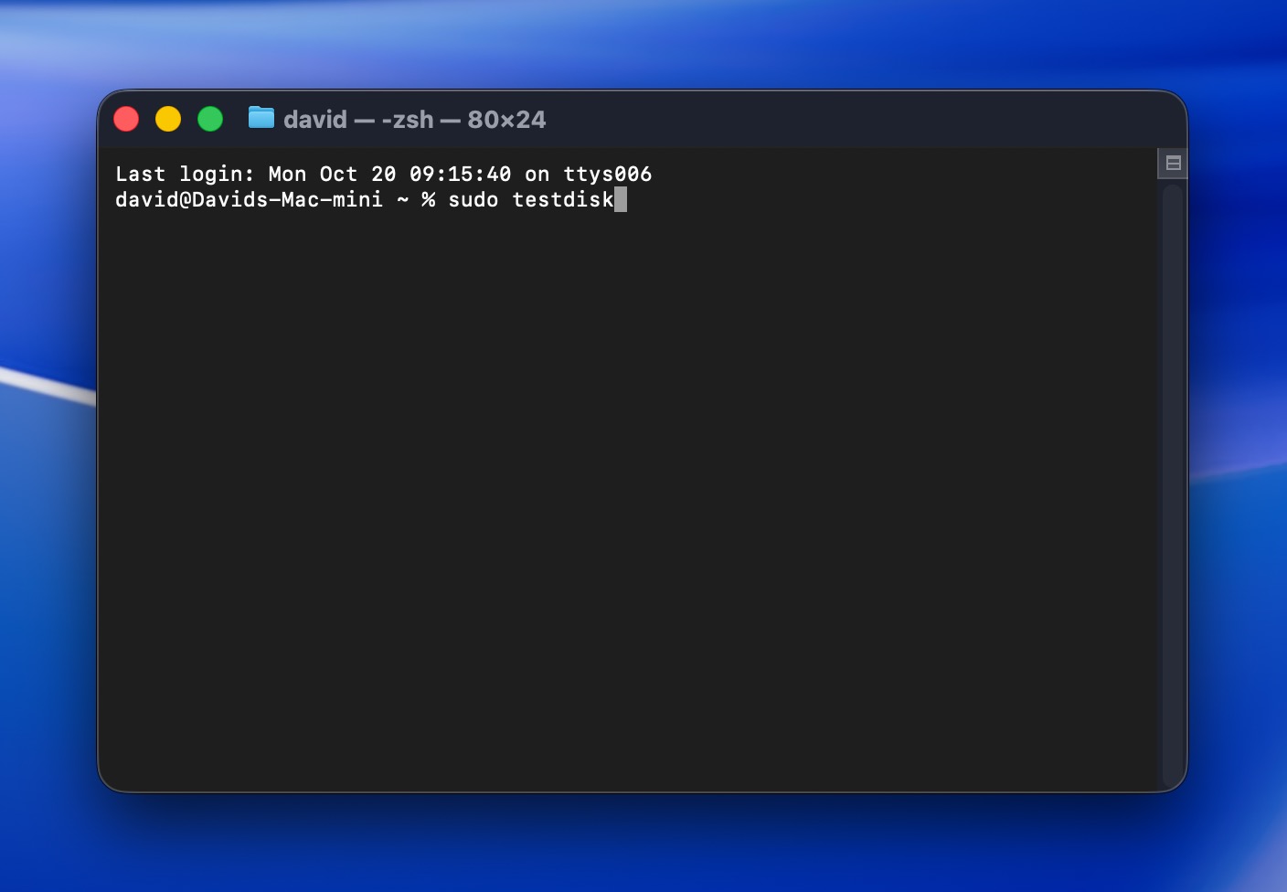 sudo testdisk tahoe