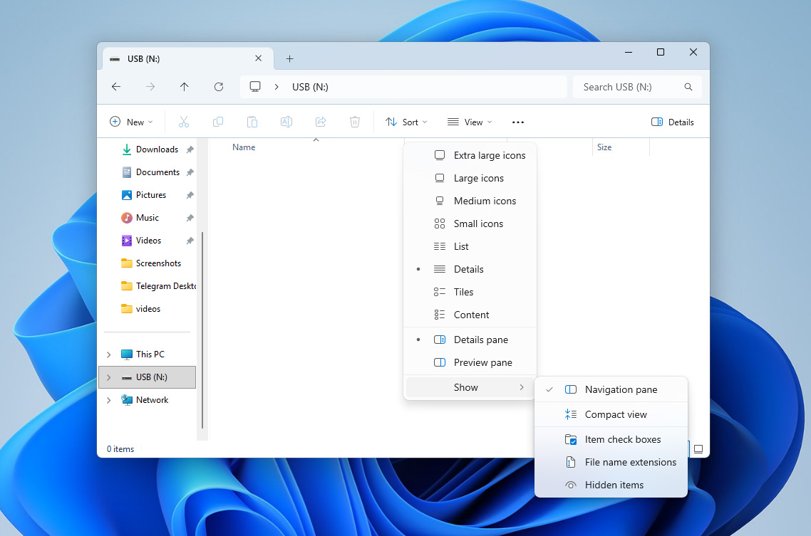 unhide files in file explorer