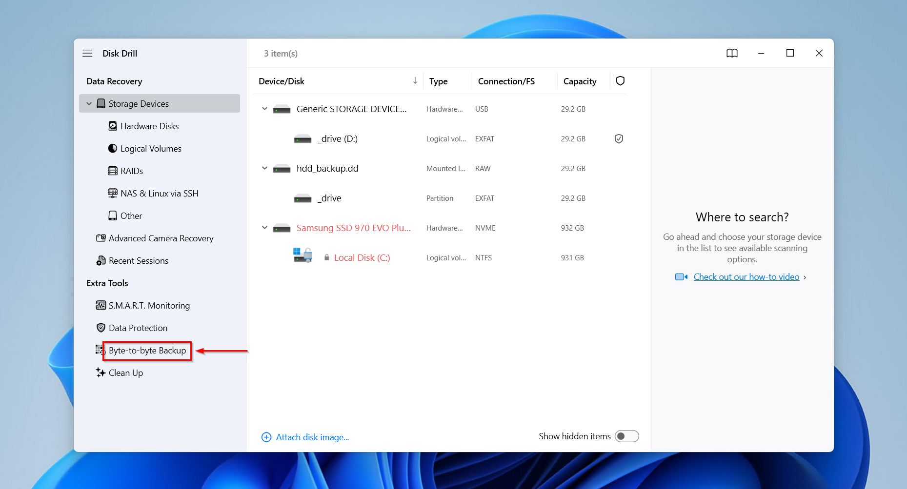 Drive Backup feature.