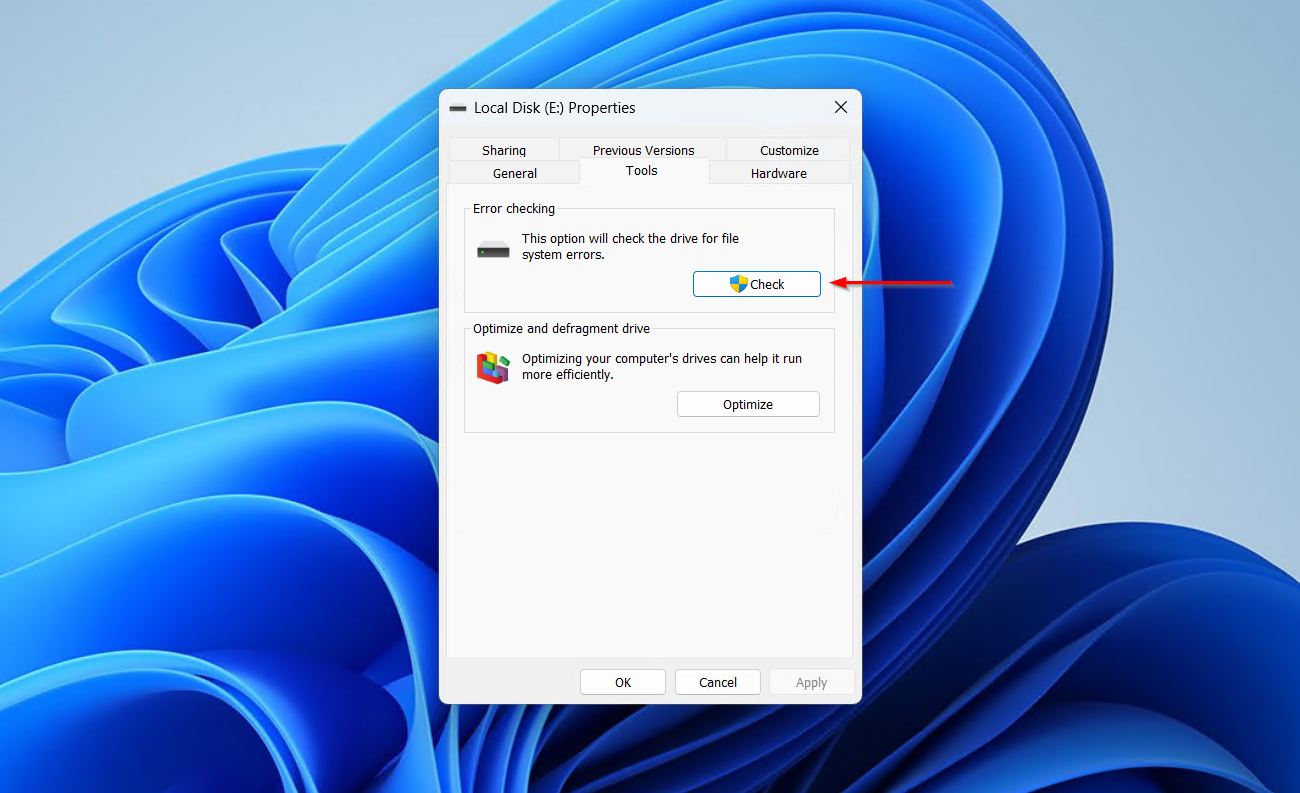 Running disk error-checking.