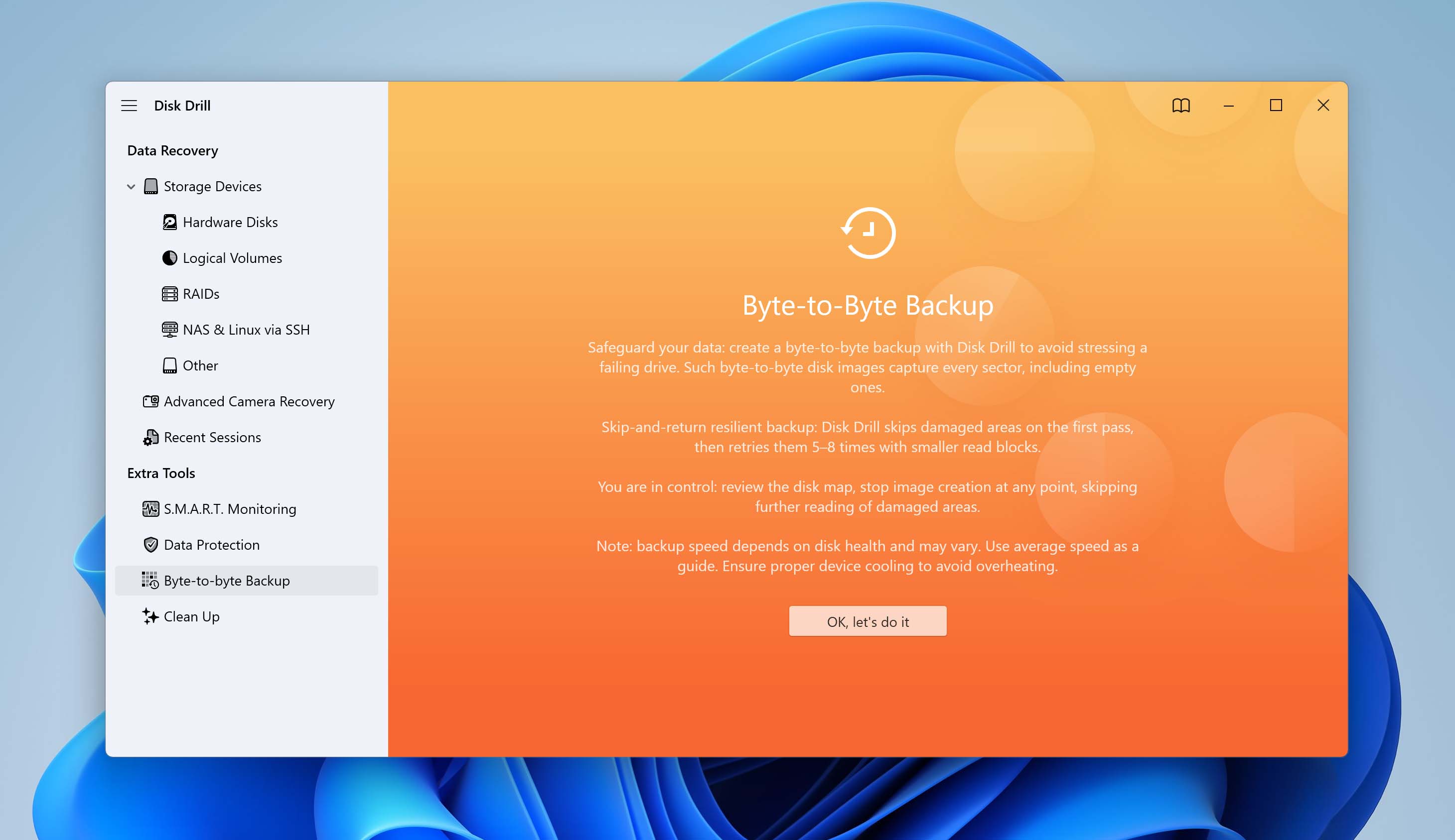 open bye to byte backup tool