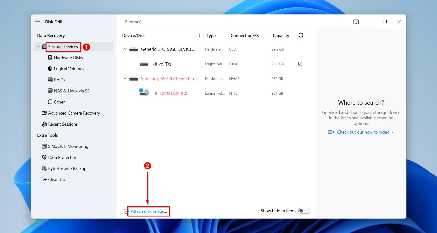 Storage Devices section.