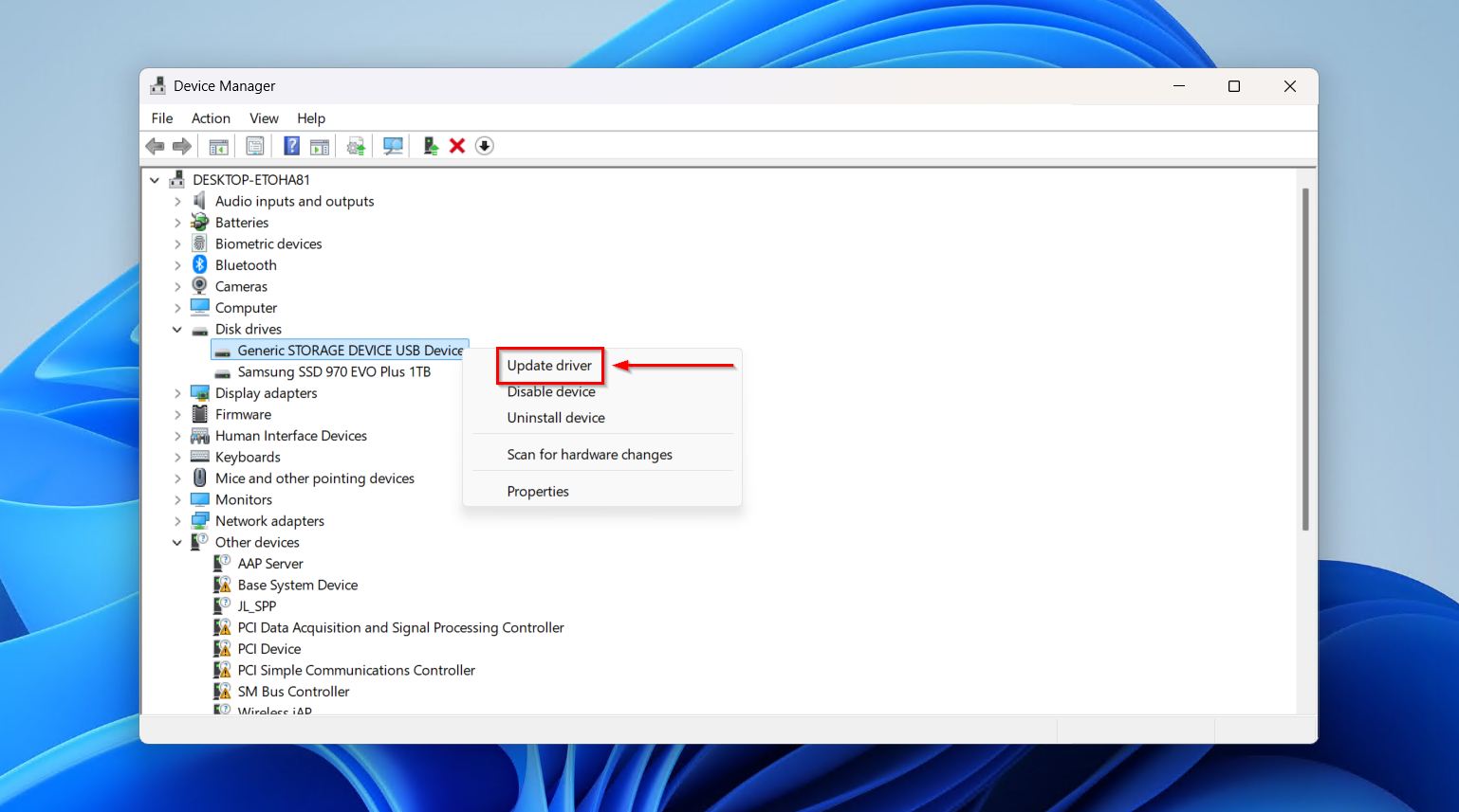 Updating the drivers. 