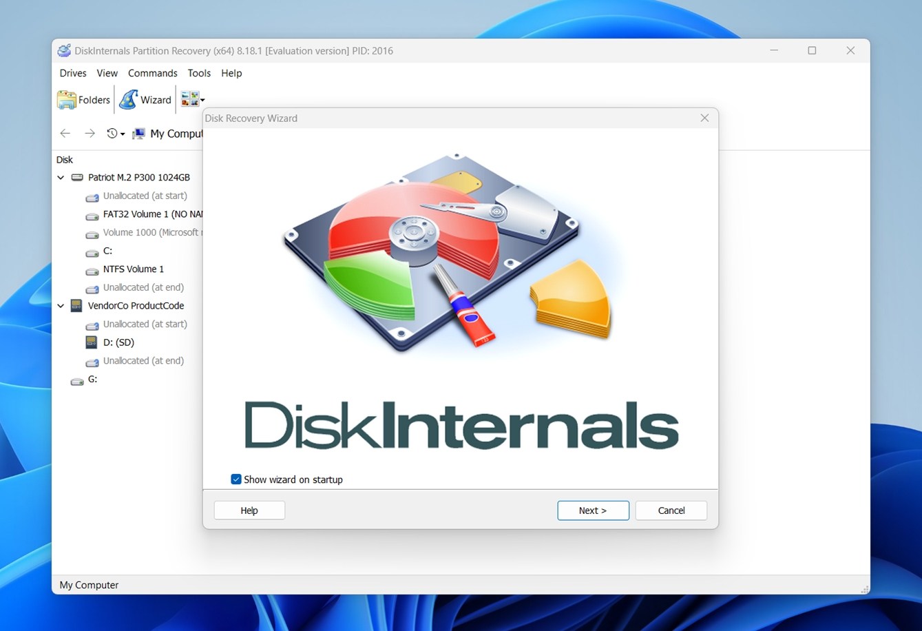 Built-in recovery wizard