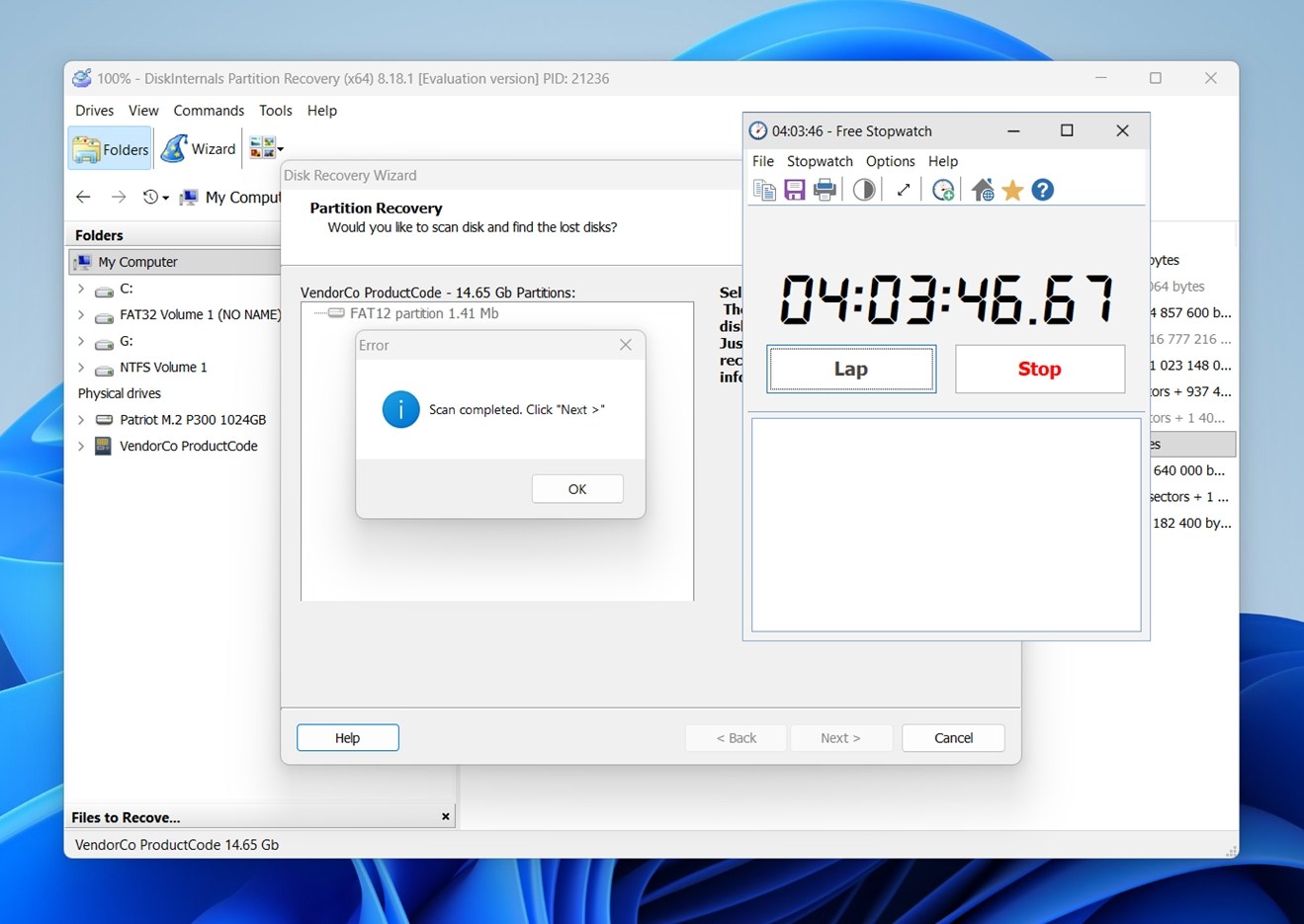 Scan of exFAT device