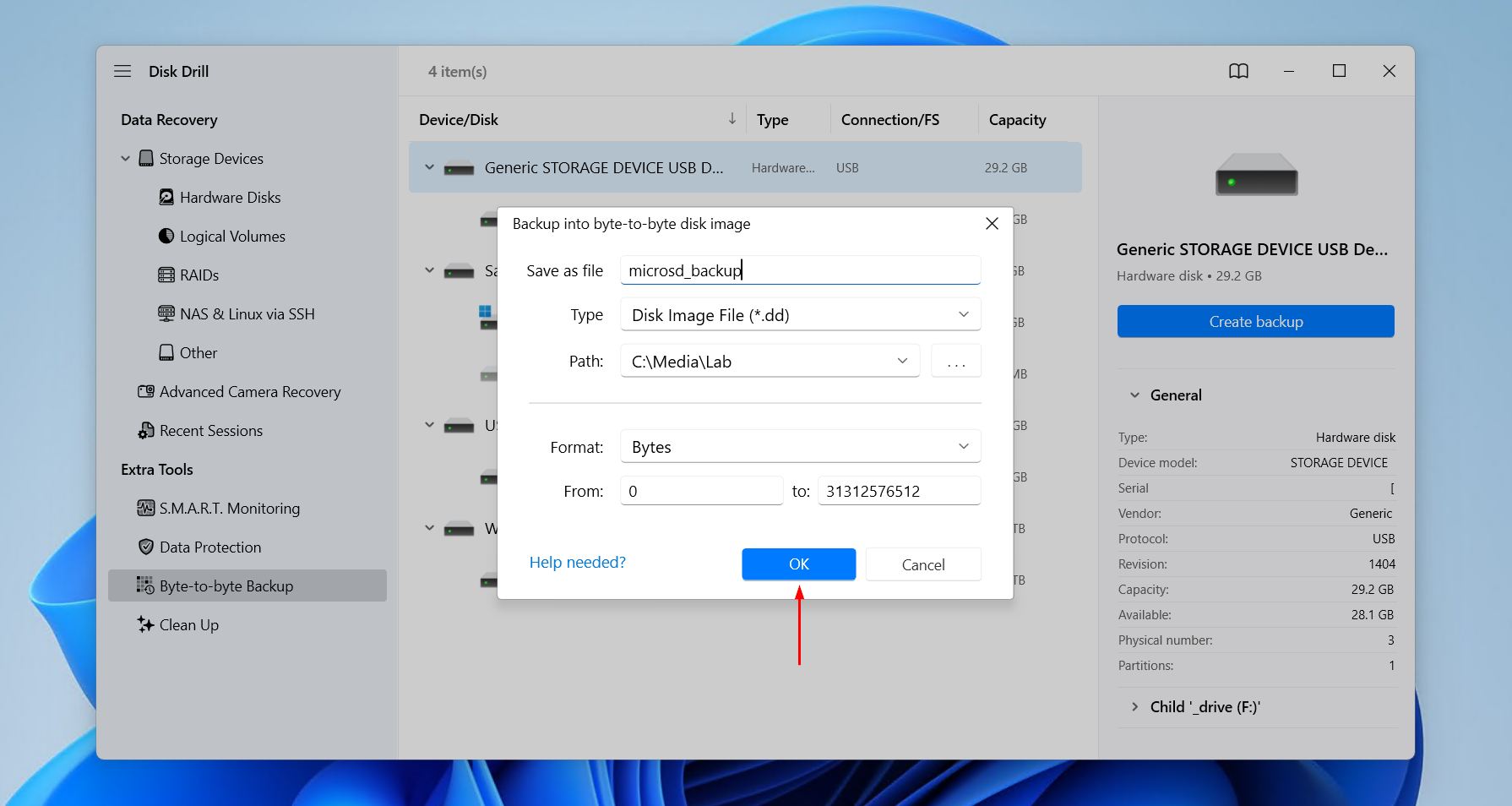 The backup configuration.