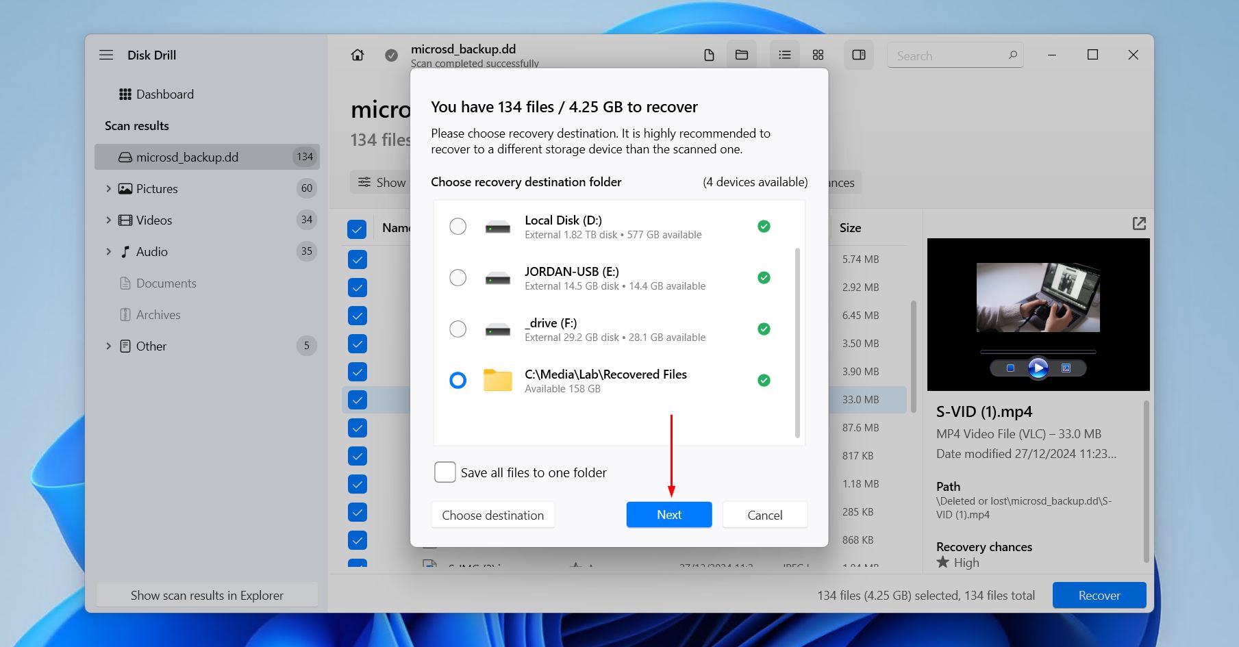 Recovering data from the micro SD card.